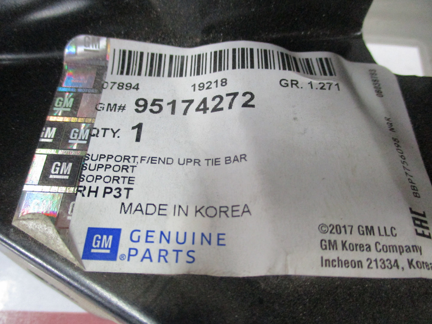 Holden Trax Genuine Right Hand Outer Radiator Support New Part