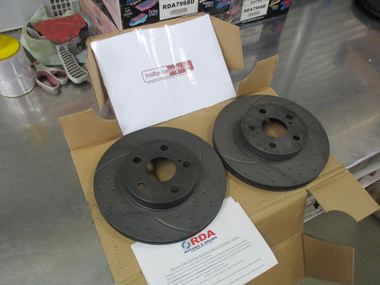 RDA Toyota Prius Front Slotted And Dimpled Rotors Pair New Part