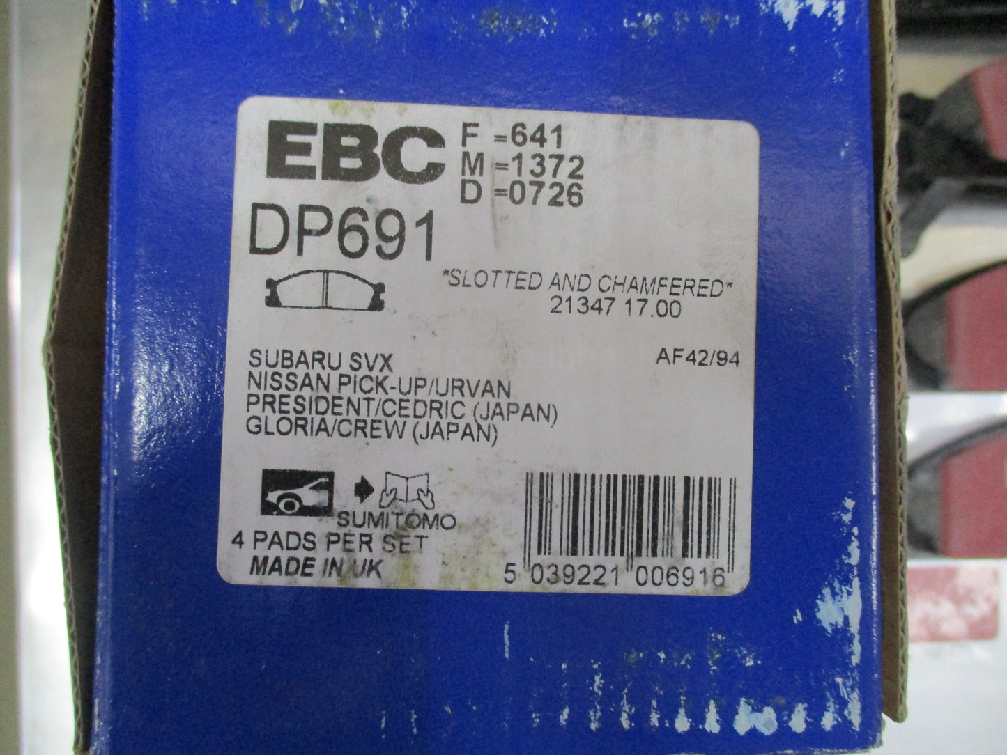 EBC Ultimax Front Brake Pads Suits Nissan Navara / Subaru SVX New Part