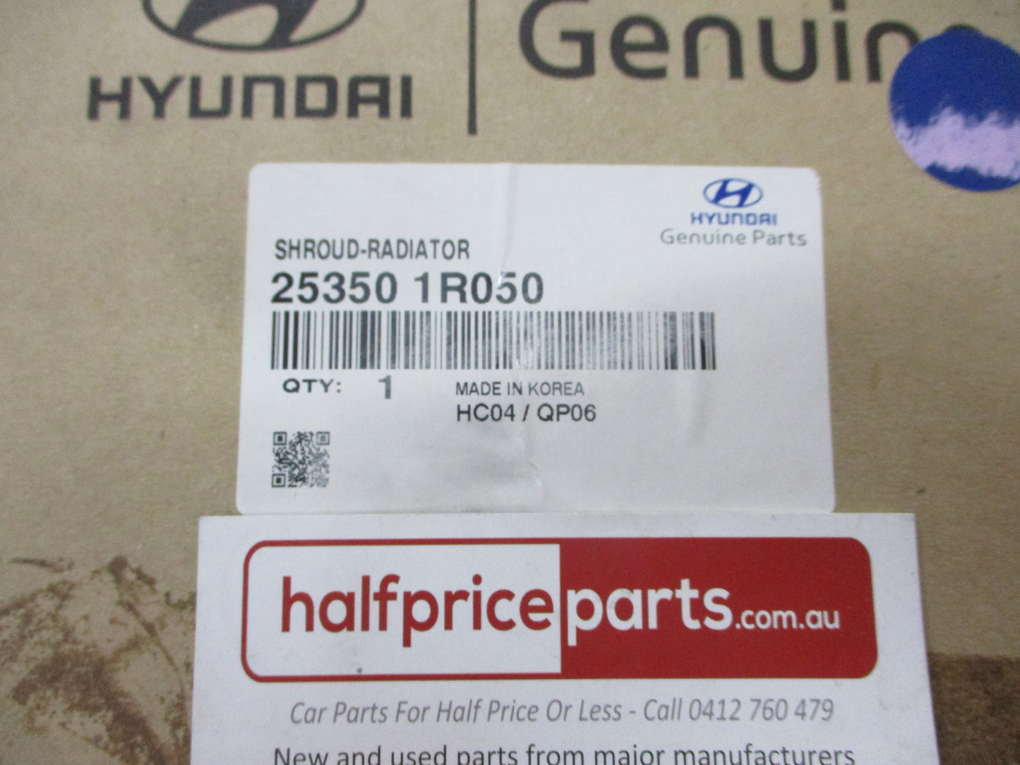 Hyundai Accent/Veloster Genuine Radiator Shroud With Reservoir New Part