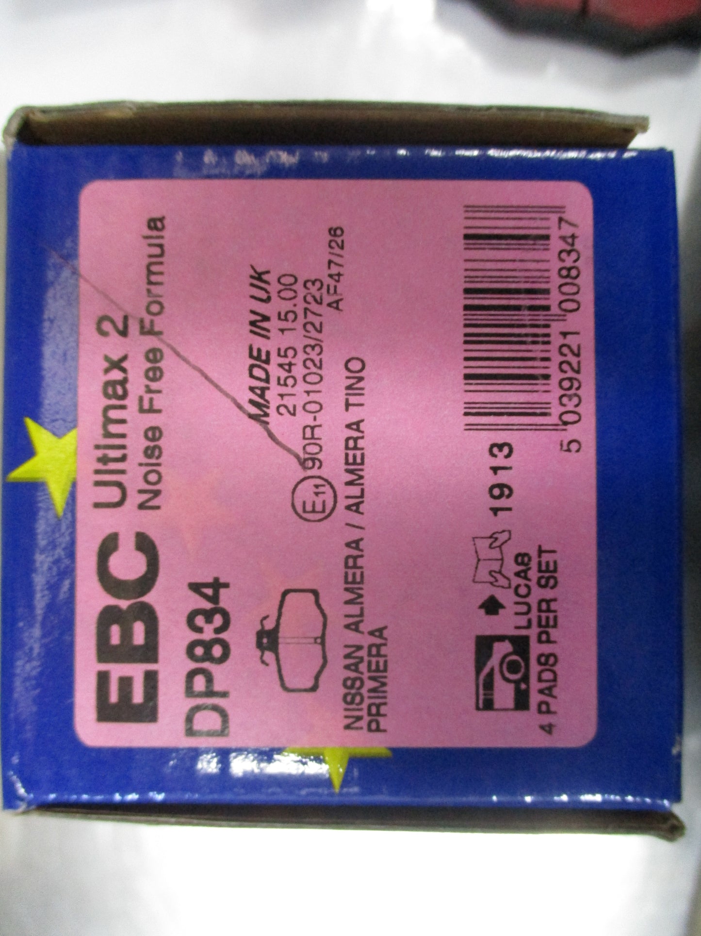 EBC Ultimax 2 Noise Free Formula Rear Brake Pads To Suit Nissan Pulsar N16 New Part