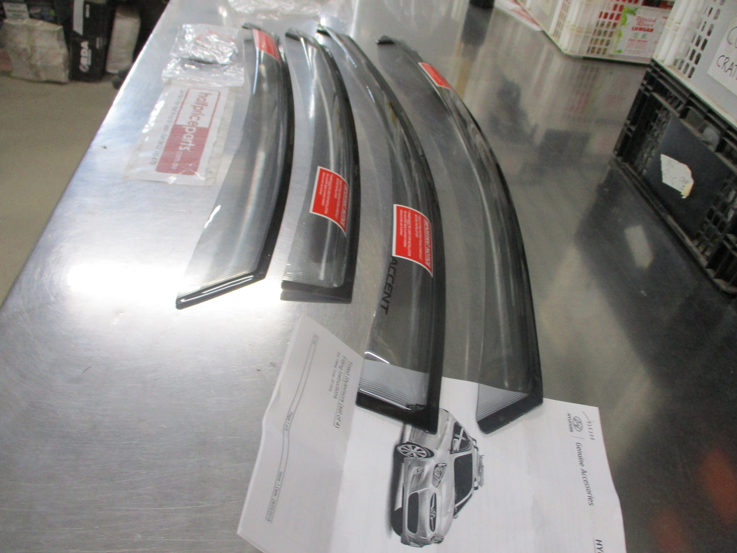 Hyundai Accent RB Sedan Genuine Slim Line Tinted Weather Shields New Part