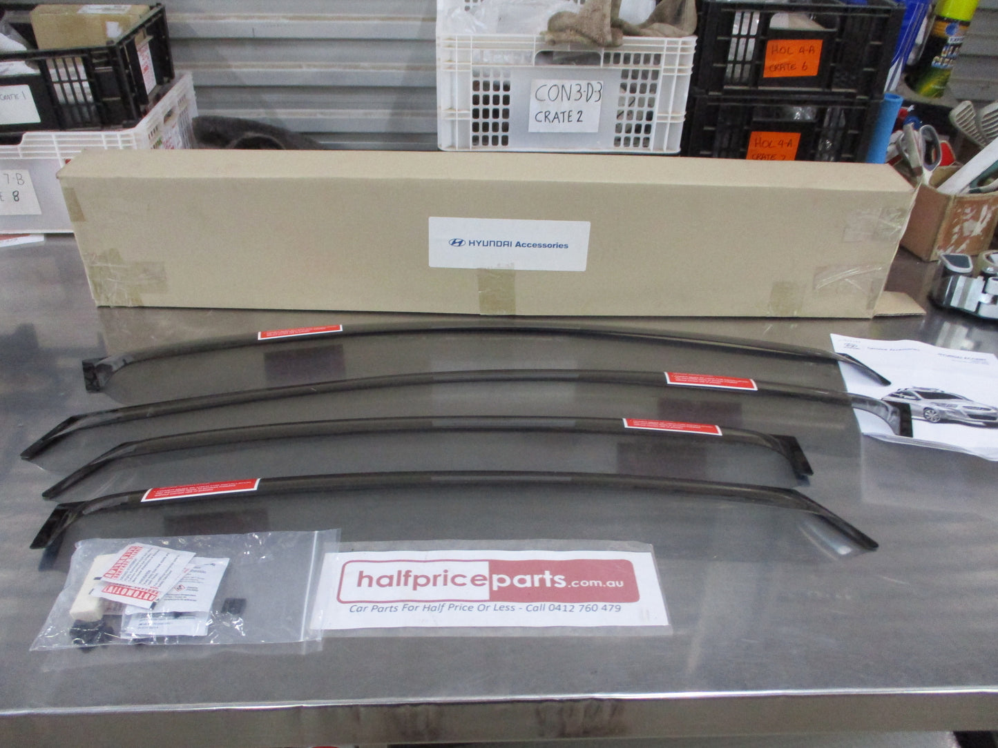 Hyundai Accent RB Sedan Genuine Slim Line Tinted Weather Shields New Part