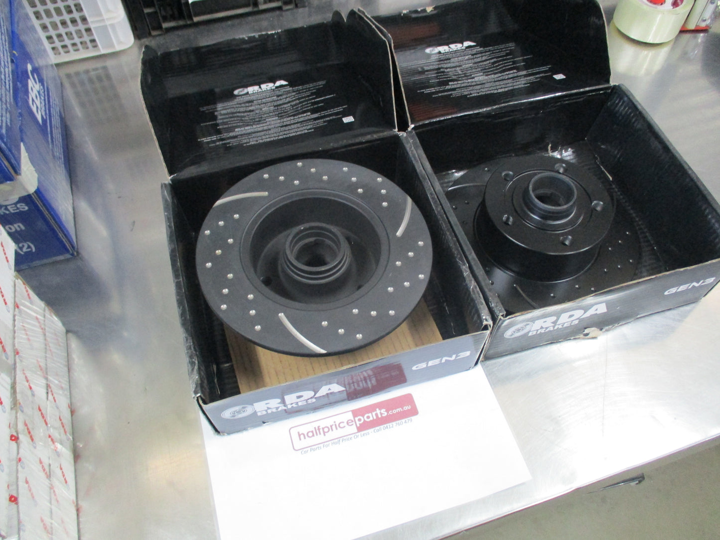 RDA Rear Slotted / Dimpled Brake Rotor Pair Suits Audi A4 New Part