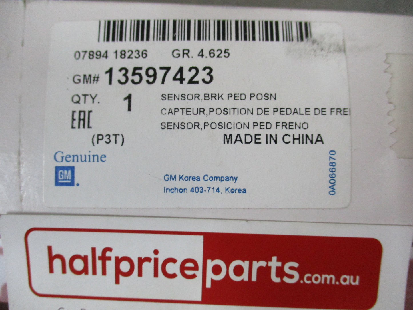 Holden/GM Various Models Genuine Brake Pedal Position Sensor New Part