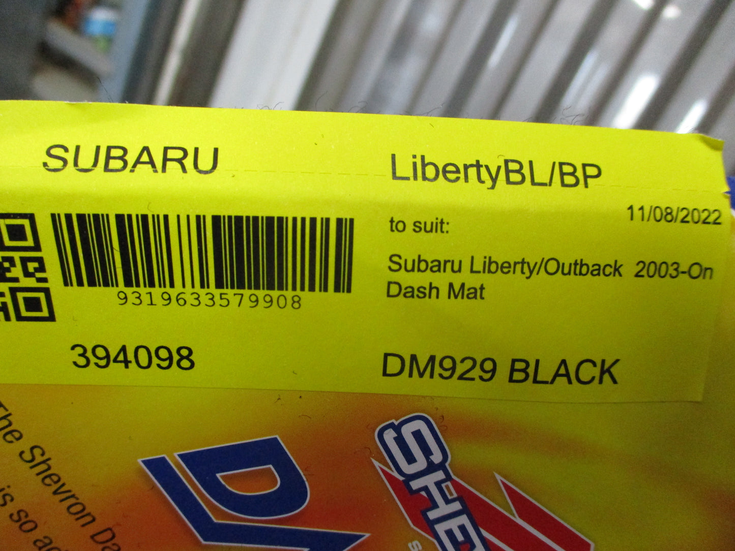 Shevron Dash Mat (Black) Suits Subaru Liberty/Outback New Part