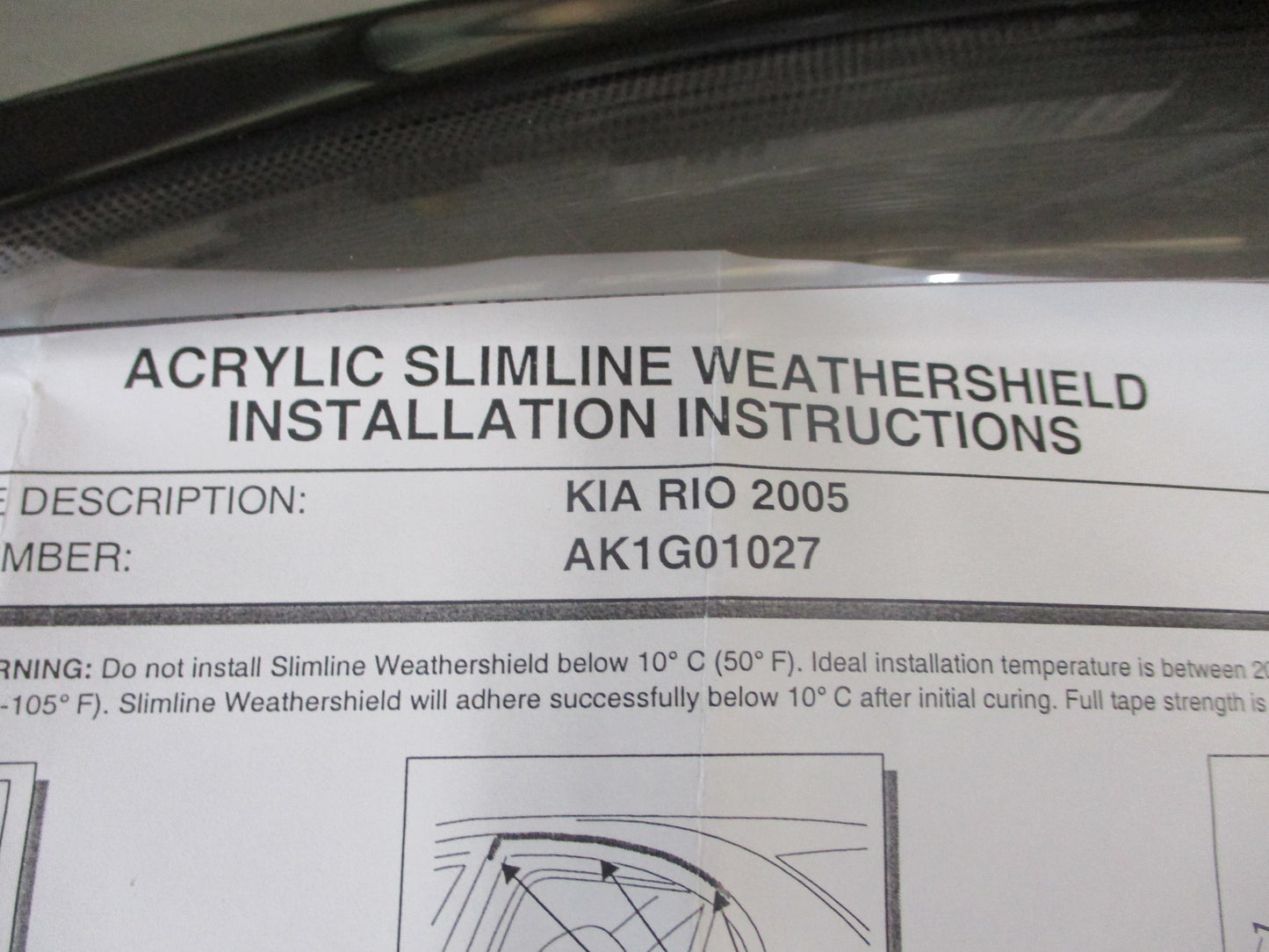 Kia Rio Genuine Rear Only Slimline Weathershields New Part