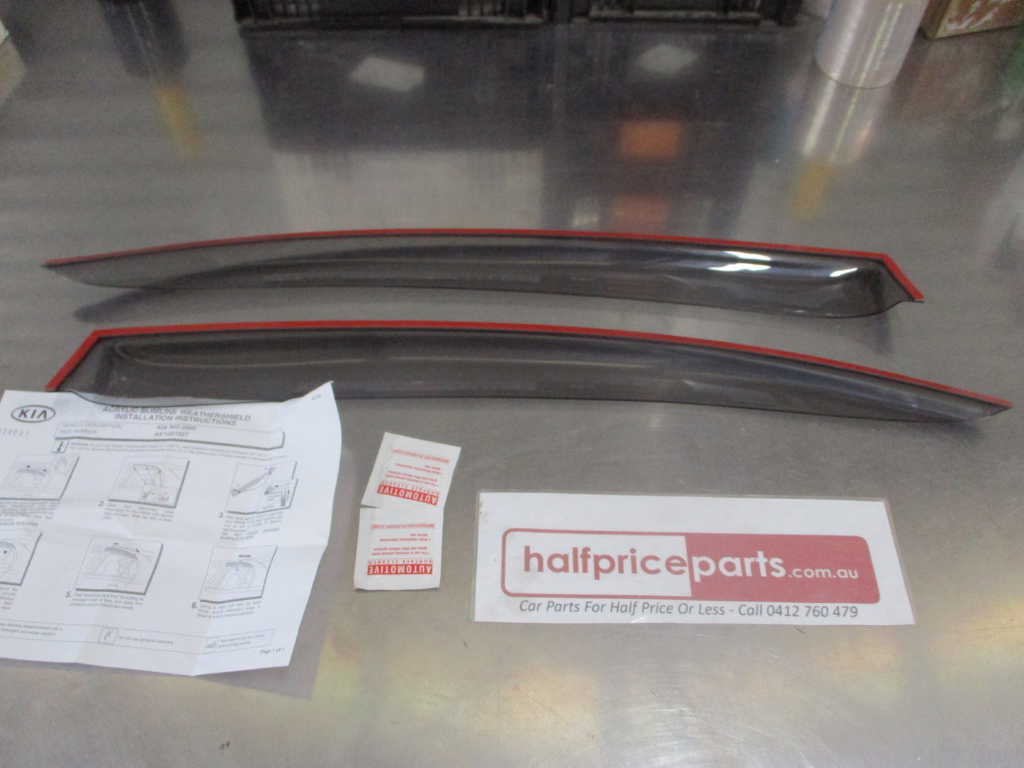 Kia Rio Genuine Rear Only Slimline Weathershields New Part