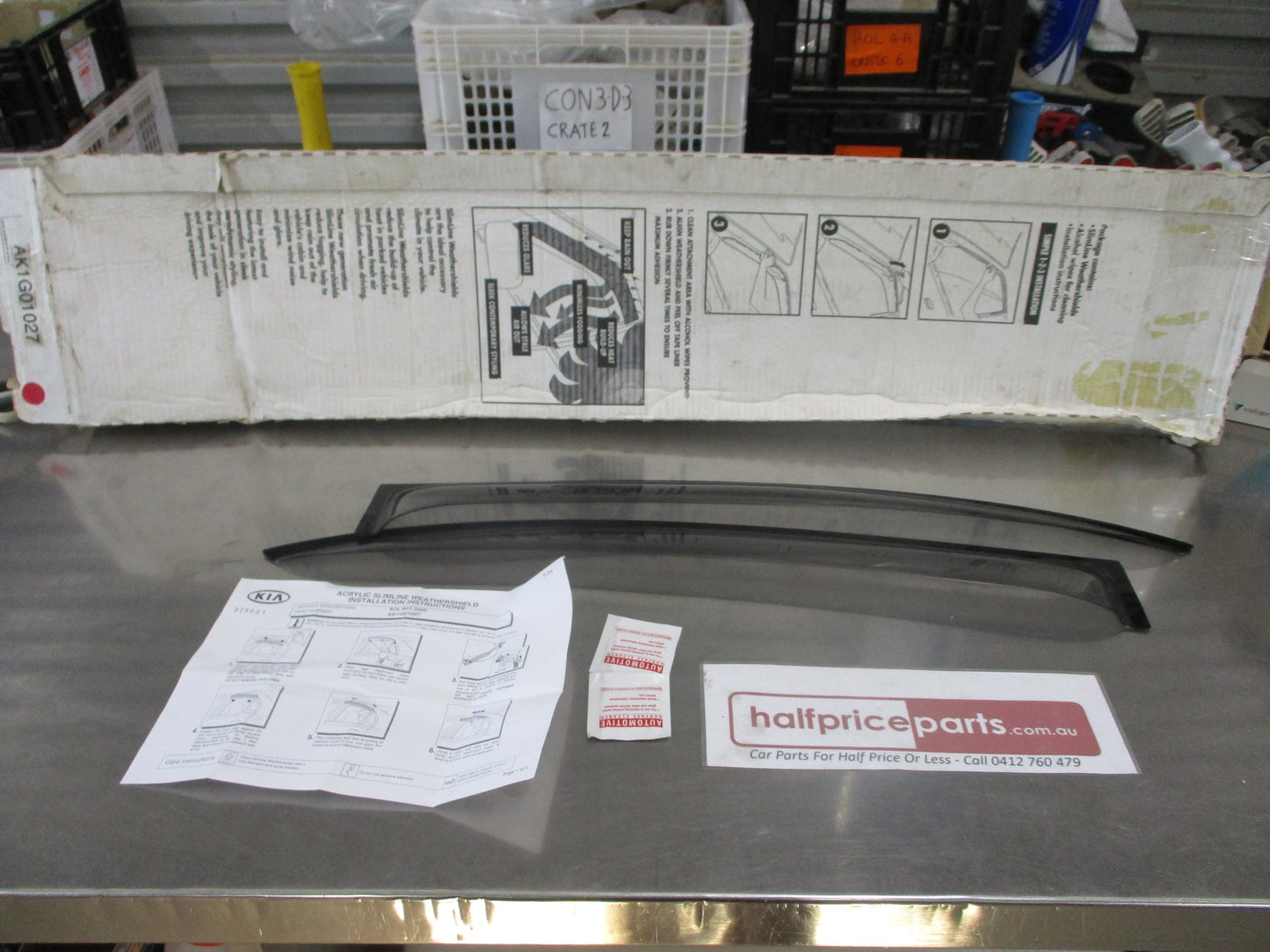 Kia Rio Genuine Rear Only Slimline Weathershields New Part