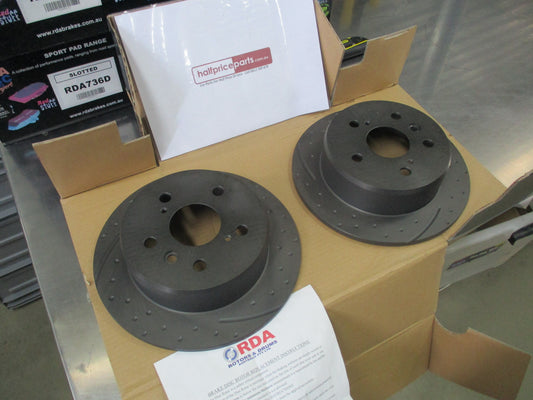 RDA Slotted & Dimpled Rear Disc Rotor To Suit Holden Apollo New Part
