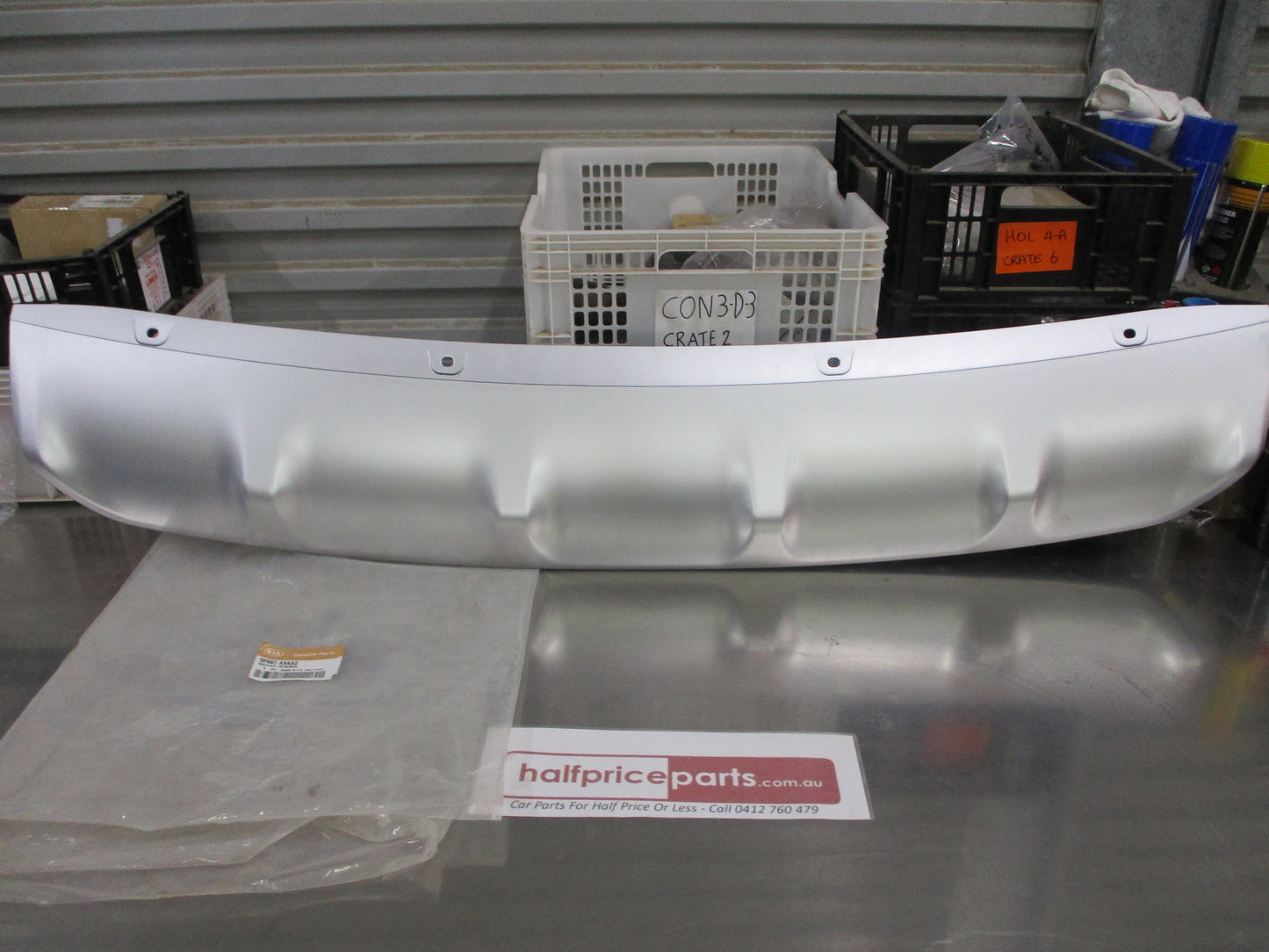 Kia Carnival Genuine Rear Bumper Lower Trim Panel (Skid Plate Factory Silver) New Part