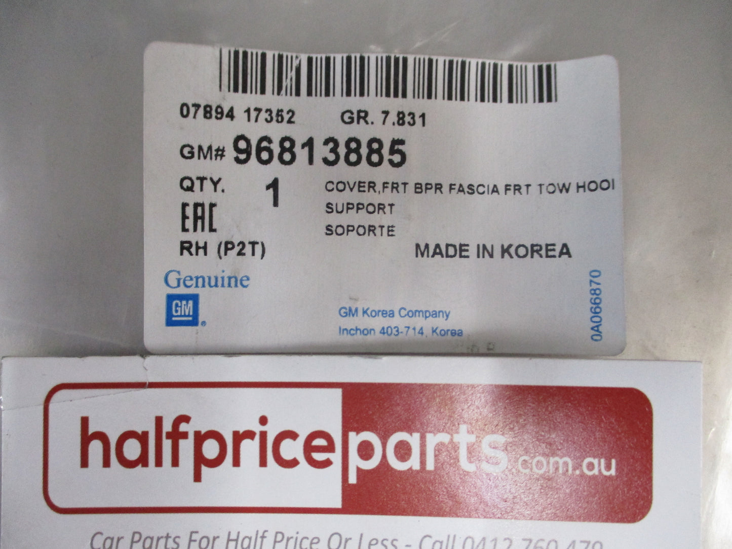 Holden Barina TK Genuine Right Hand Front Bumper Support New Part