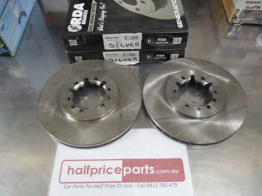 RDA Standard Front Brake Disc Rotor (Pair) To Suit Nissan PF22 Cabstar New Part