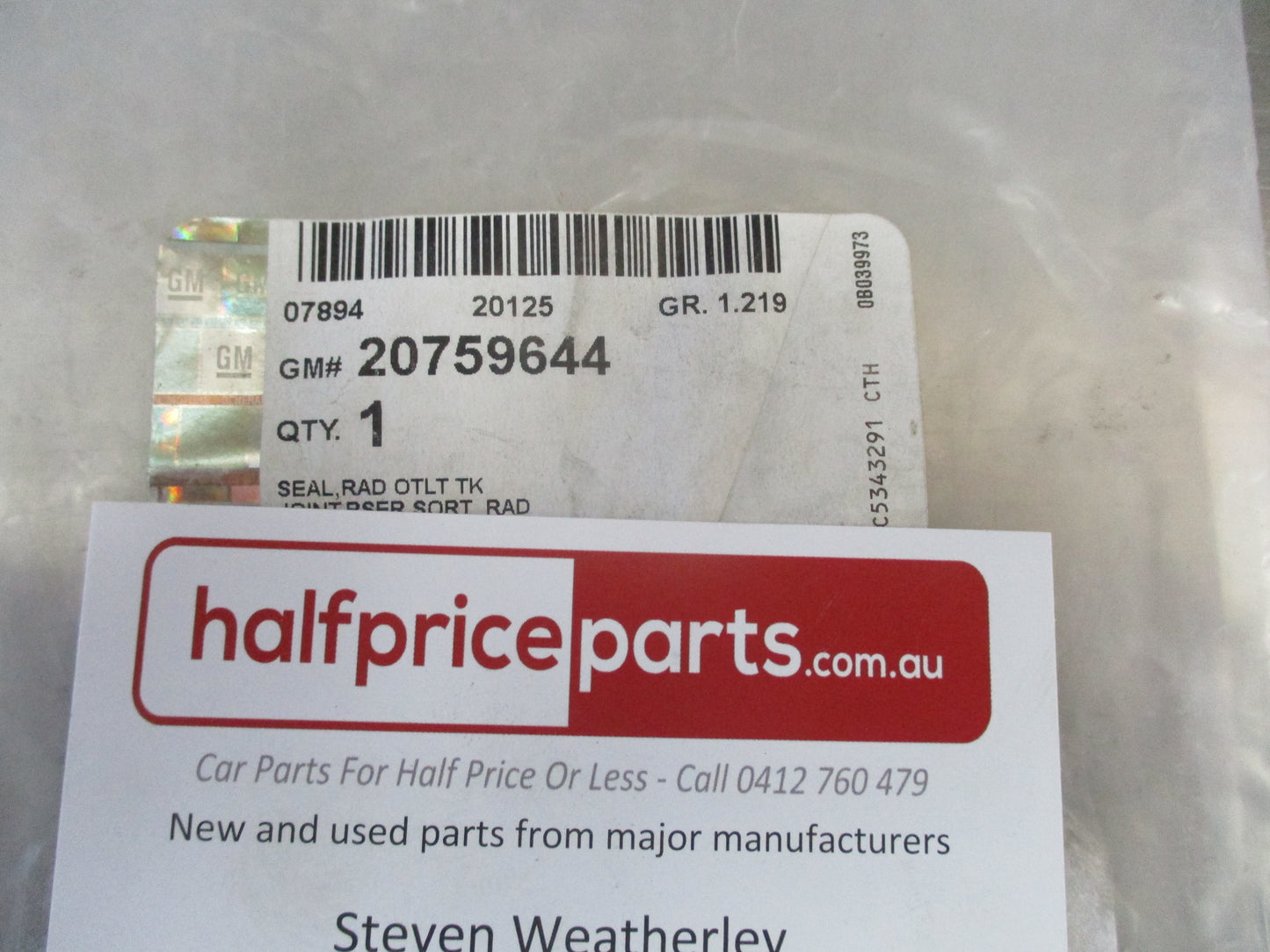 Holden Captiva Genuine Radiator Outlet Tank Seal New Part