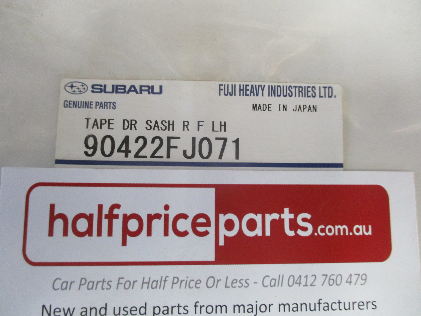 Subaru Impreza/WRX/STI/Crosstrek Genuine Left Rear Door Forward Blackout Tape New Part