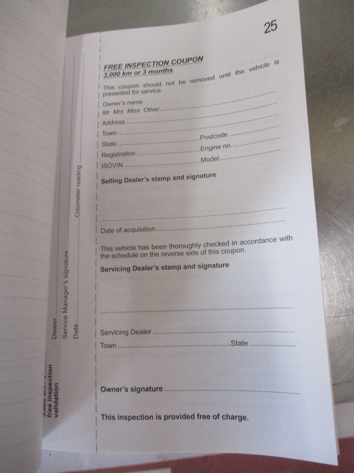 Holden Captiva CG Genuine Log Book Service And Warranty New Part