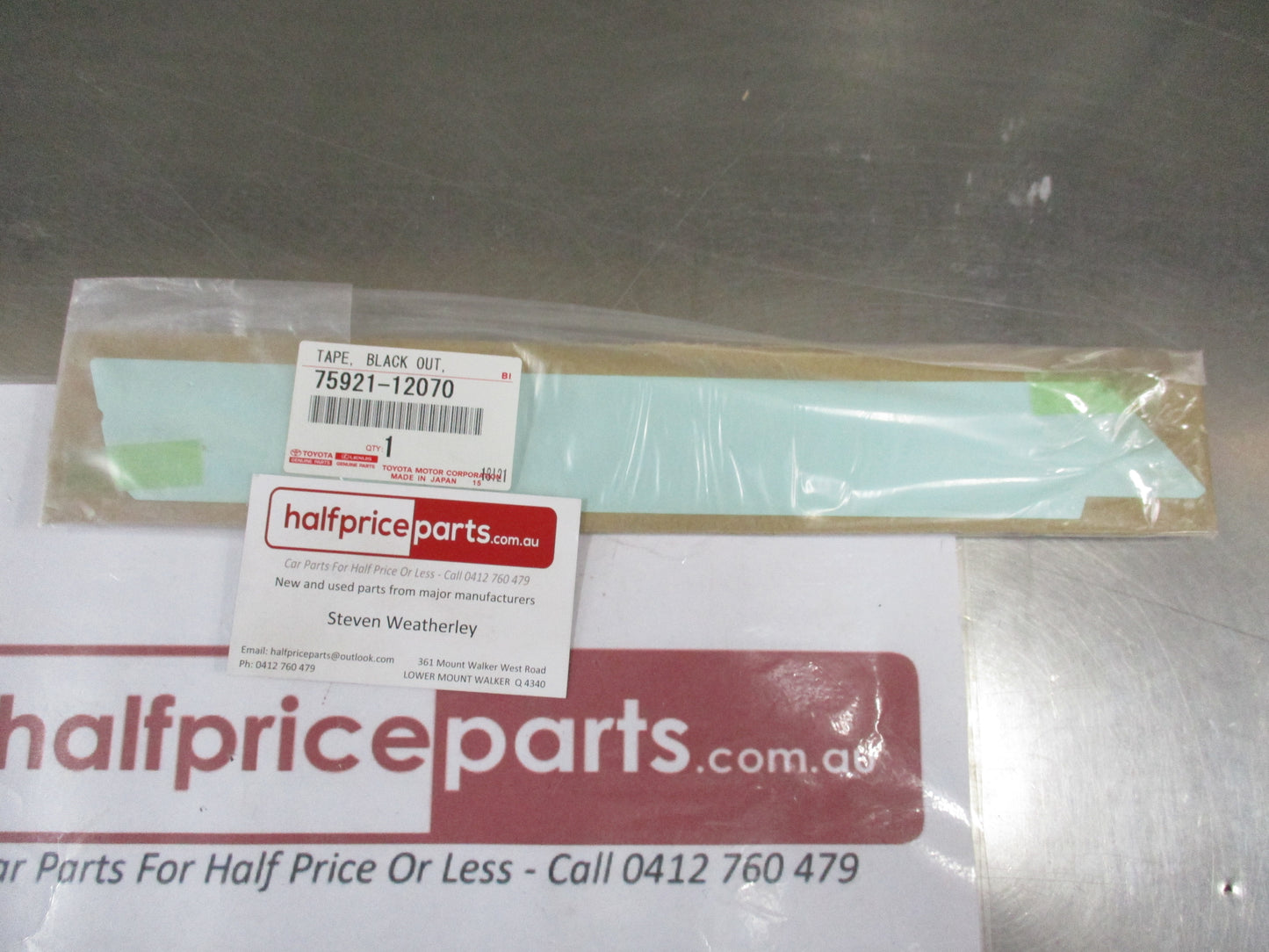 Toyota Corolla/Blade Genuine No.1 Right Hand Black Out Tape New Part