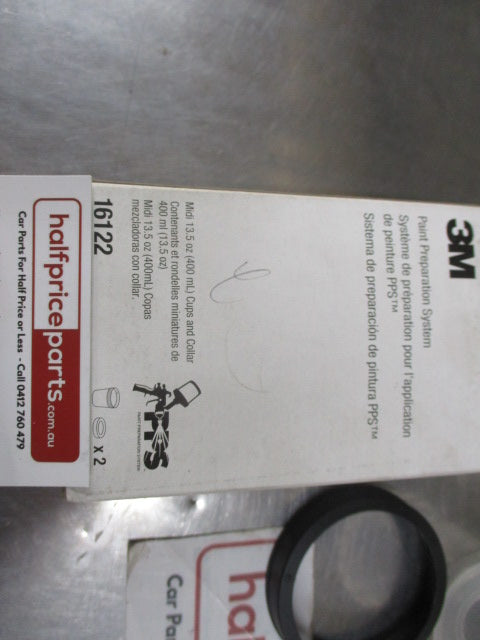 3M 16122 PPS Midi Cups & Collars 2 Pack 400mL 13.5oz Spray Paint Automotive Car New Part
