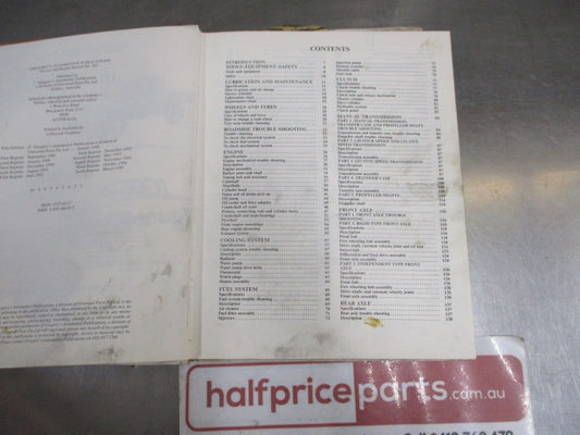Gregory's Manual Suits Toyota Hilux/Forerunner 1981 To 1989 2.4L Used Part