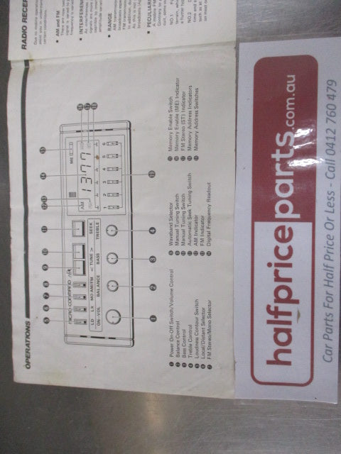 Holden VK Commodore Genuine Stereo Operating Instructions Micro Command System Used Part