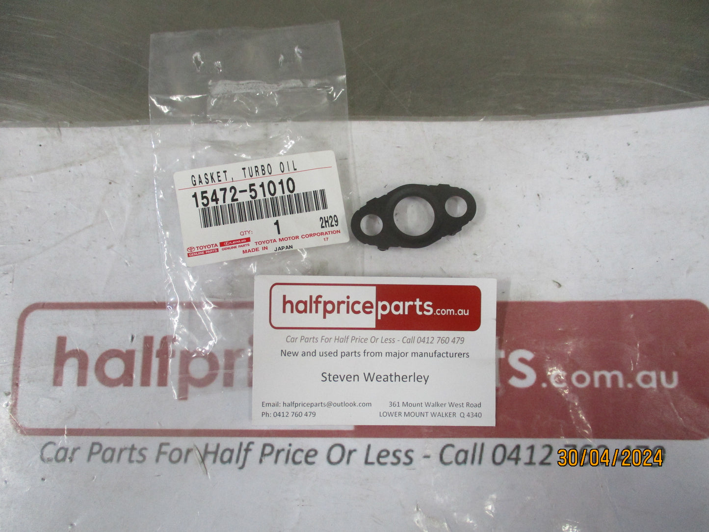 Toyota Landcruiser 200 Series LX / STD Genuine Turbo Oil Gasket New Part