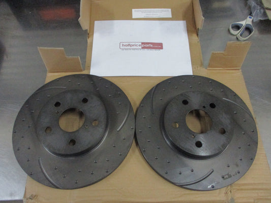 RDA Front Disc Brake Rotors (Pair) Slott/Dimp Suit Toyota Rav4 New Part
