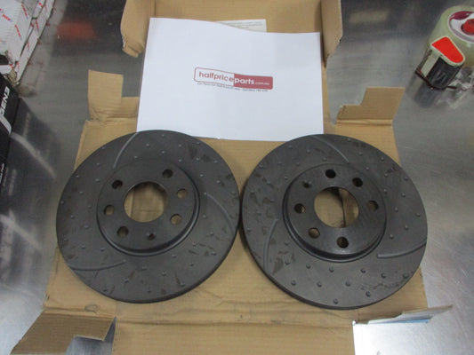RDA Front Disc Rotors (Pair) Slotted/Dim Suits Holden Astra TS New Part
