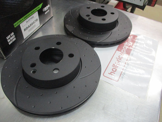 RDA Front Slotted/Dimpled Brake Rotors (Pair) Suits Mercedes Benz W204 C 200 New Part
