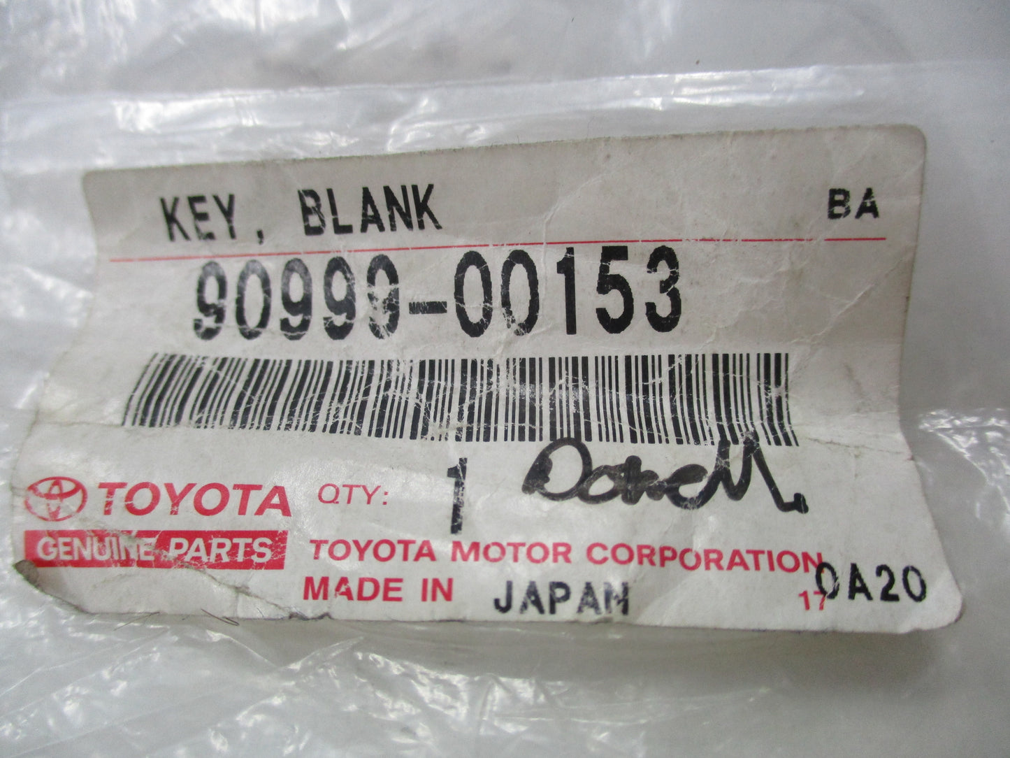 Toyota Genuine Key Blank New