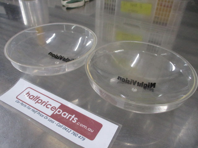 Night Vision Genuine 5 3/4'' Round Clear Fog Light Protectors Suits Ford Falcon BA/BF (Sold As Pair ONLY) New Part