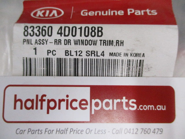 Kia Carnival Genuine Right Hand Rear Window Panel Trim Assembly New Part