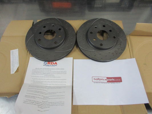 RDA Front Disc Rotors Slotted/Dimpled (Pair) Suits Holden Viva JF New Part