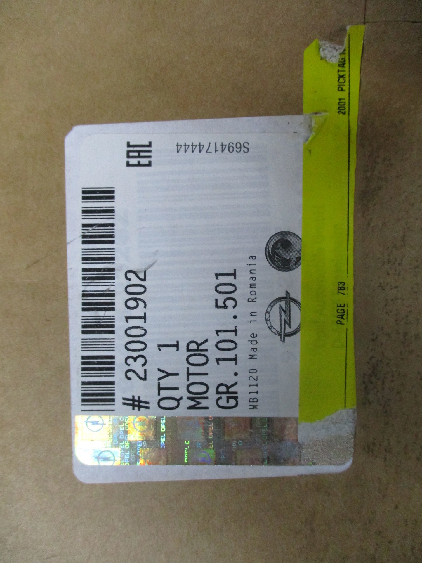 Opel/Vauxhall Corsa Genuine Wiper Motor New