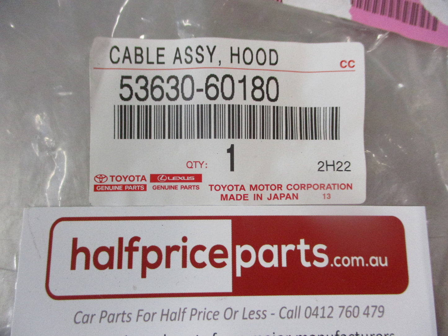 Toyota Landcruiser 70 Series Genuine Bonnet Replacement Cable New Part