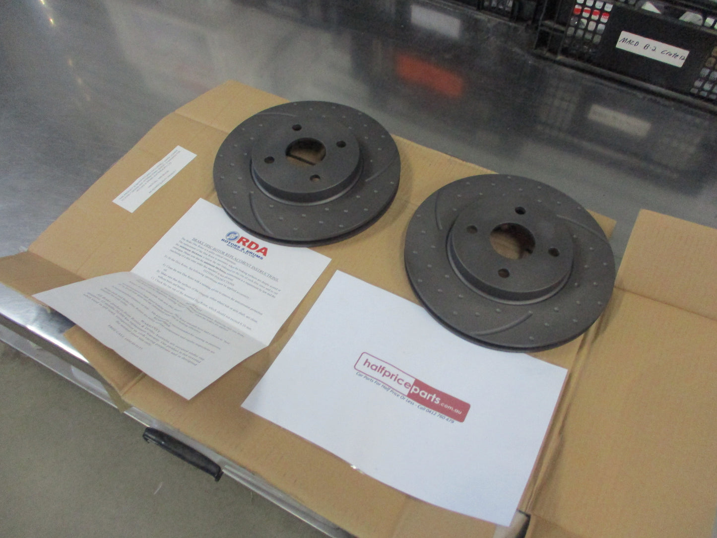 RDA Front Disc Rotor (Pair) Drilled-Slotted Suits Mazda 2 DY 1.5Ltr New Part