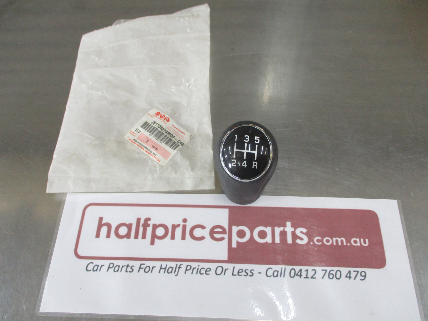 Suzuki SX-4 S-Cross Genuine 5 Speed Leather Gear Knob (Black Chrome)New Part