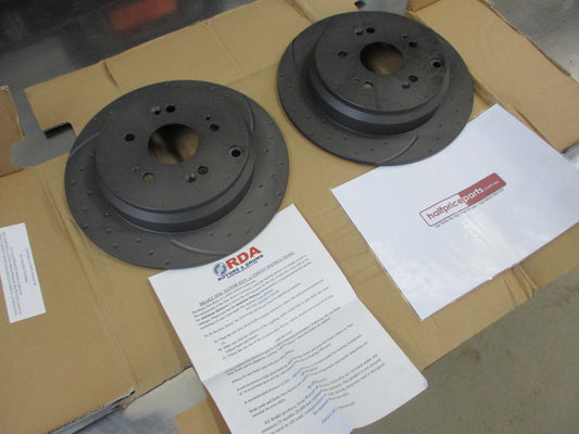 RDA Rear Brake Rotors (Pair) Slotted-Dimpled Suits Honda CRV/Odyssey New Part