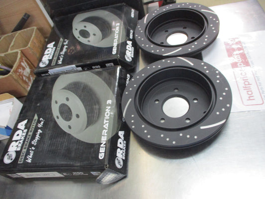 RDA Rear Disc Brake Rotors (Pair) Drilled-Slotted Suits Mazda 929/929L/MPV New Part