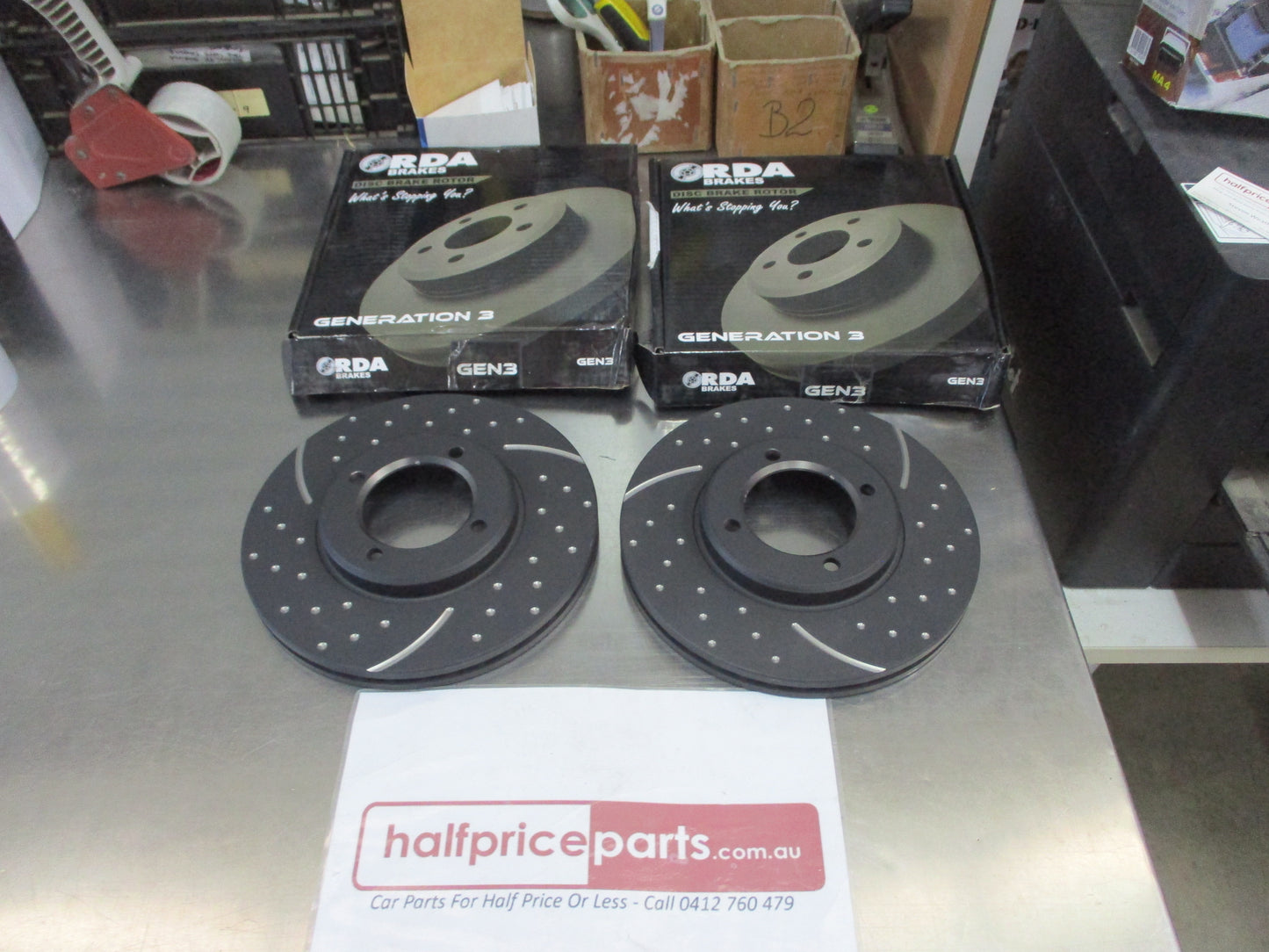 RDA Front Disc Brake Rotors (Pair) Slotted-Dimpled Suits Toyota Cressida New Part