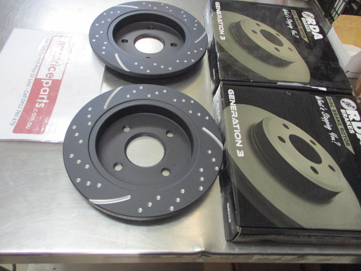 RDA Rear Disc Rotor Set Slotted-Dimpled Suits Ford Fiesta-Focus New Part