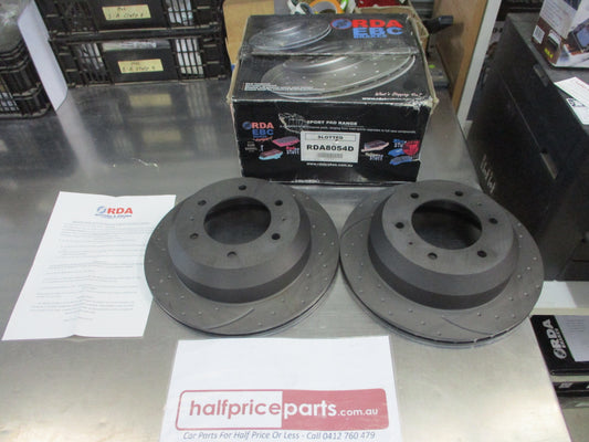 RDA Rear Disc Brake Rotors (Pair) Slotted-Dimpled Suits Great Wall X240 New Part