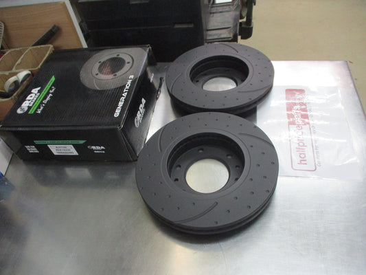 RDA Front Disc Rotors (Pair) Slotted-Drilled Suits Kia Carnival New Part