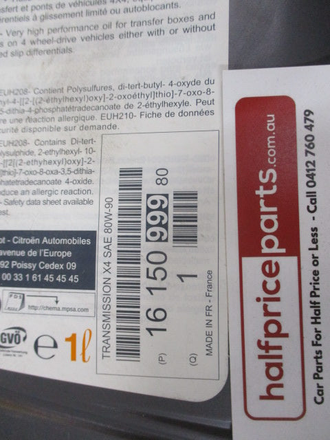 Peugeot/Citroen Genuine Transmission Oil X4 SAE 80W-90 1Lt New Part