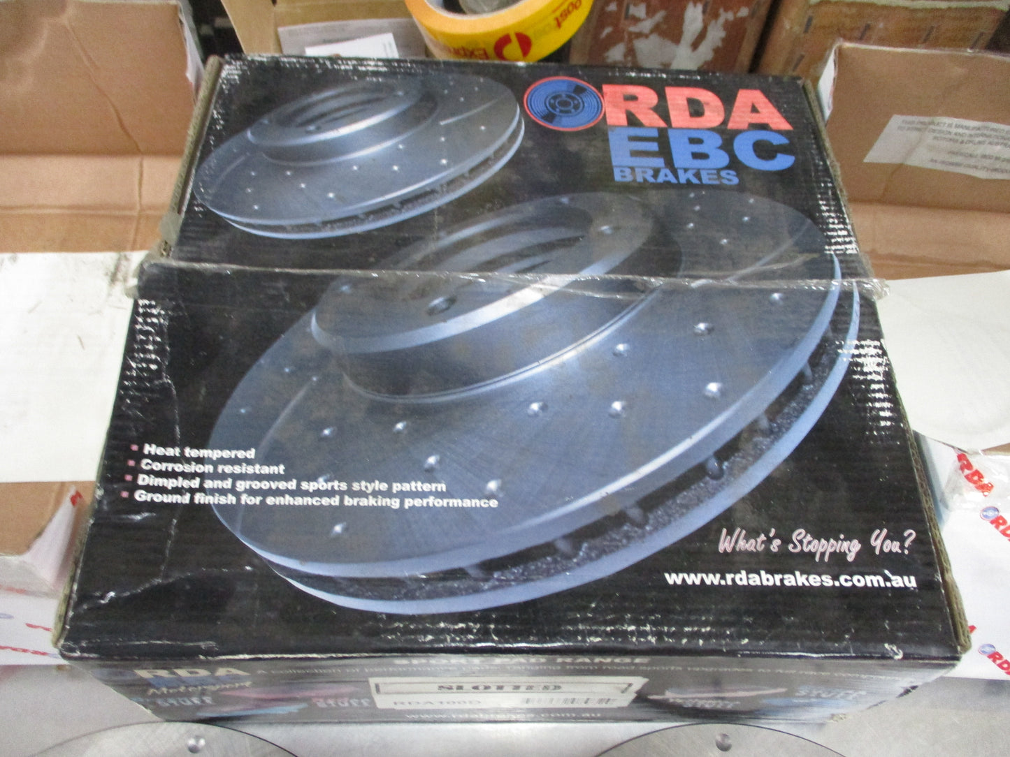 RDA Front Disc Rotors (Pair) Slotted-Dimpled Suits Mazda 323 New Part