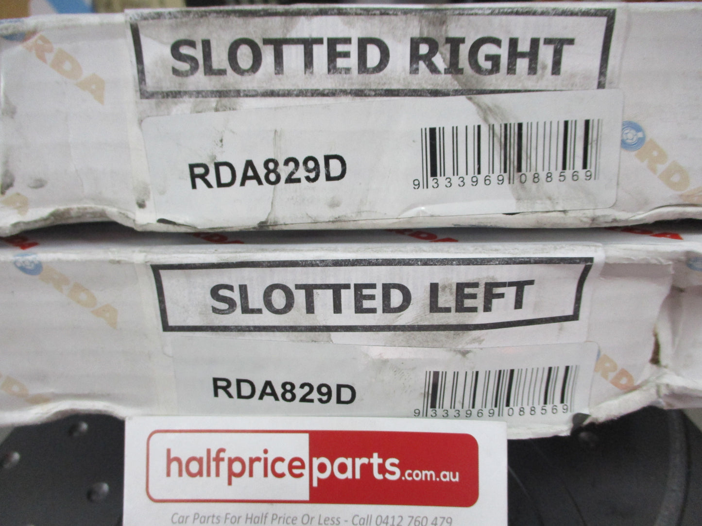 RDA Front Disc Rotors (Pair) Slotted-Dimpled Suits Ford VG Transit New Part.