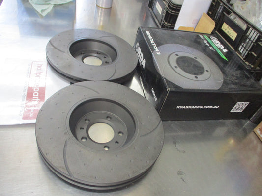 RDA Front Disc Rotors (Pair) Slotted-Dimpled Suits Peugeot 407 2.2Ltr New Part