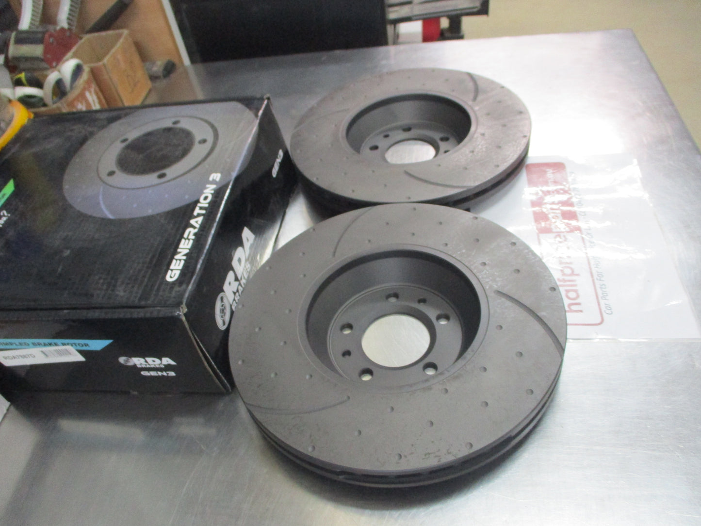 RDA Front Disc Rotors (Pair) Slotted-Dimpled Suits Peugeot 407 2.2Ltr New Part