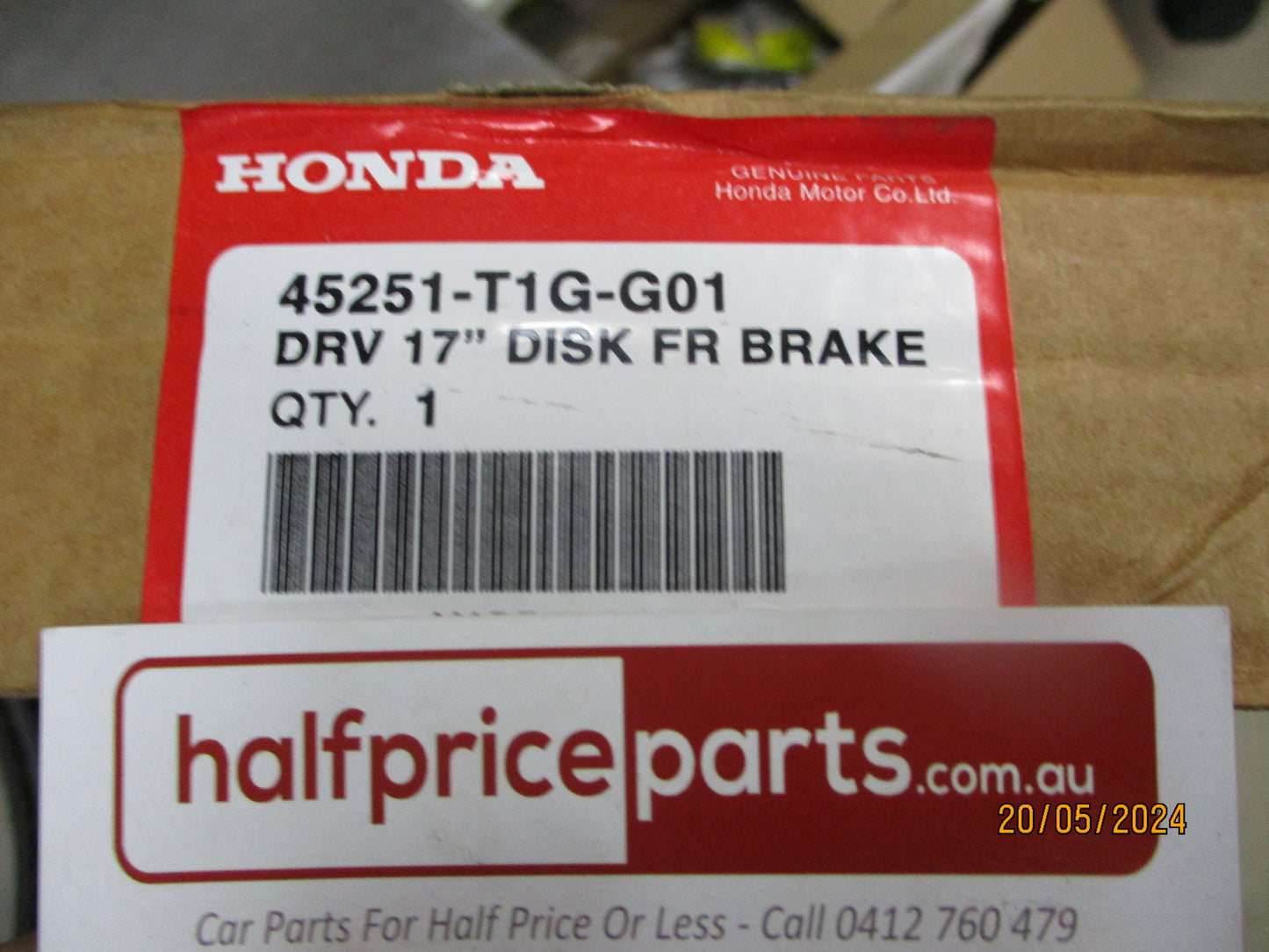 Honda CR-V Genuine Front Disc Brake Rotors (Pair) New Part