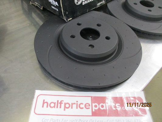 RDA Slotted And Dimpled Brake Rotor Pair 255mm Front - New Part