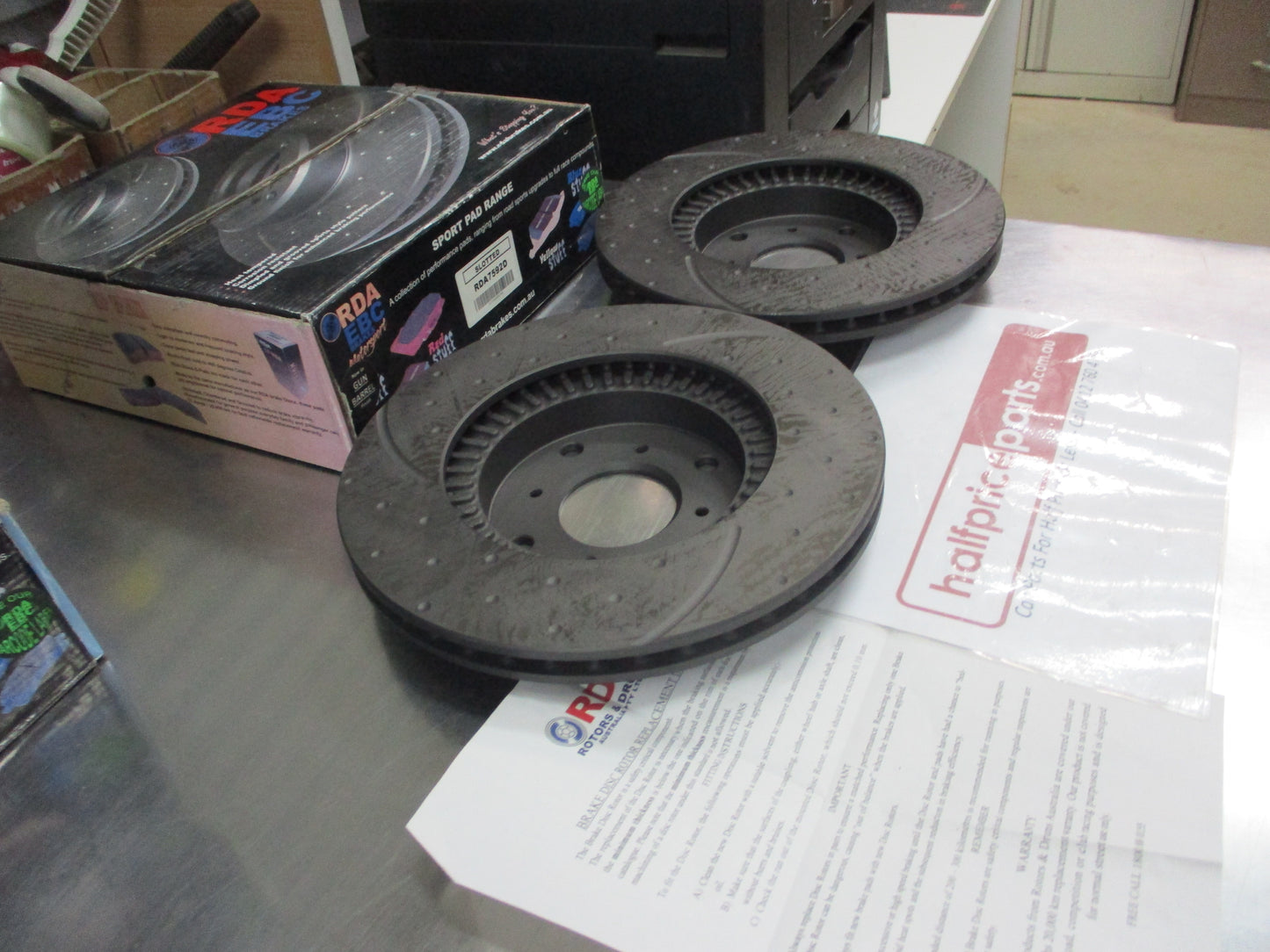 RDA Front Disc Rotors (Pair) Slotted-Dimpled Suits Honda Prelude New Part
